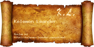 Kelemen Leander névjegykártya